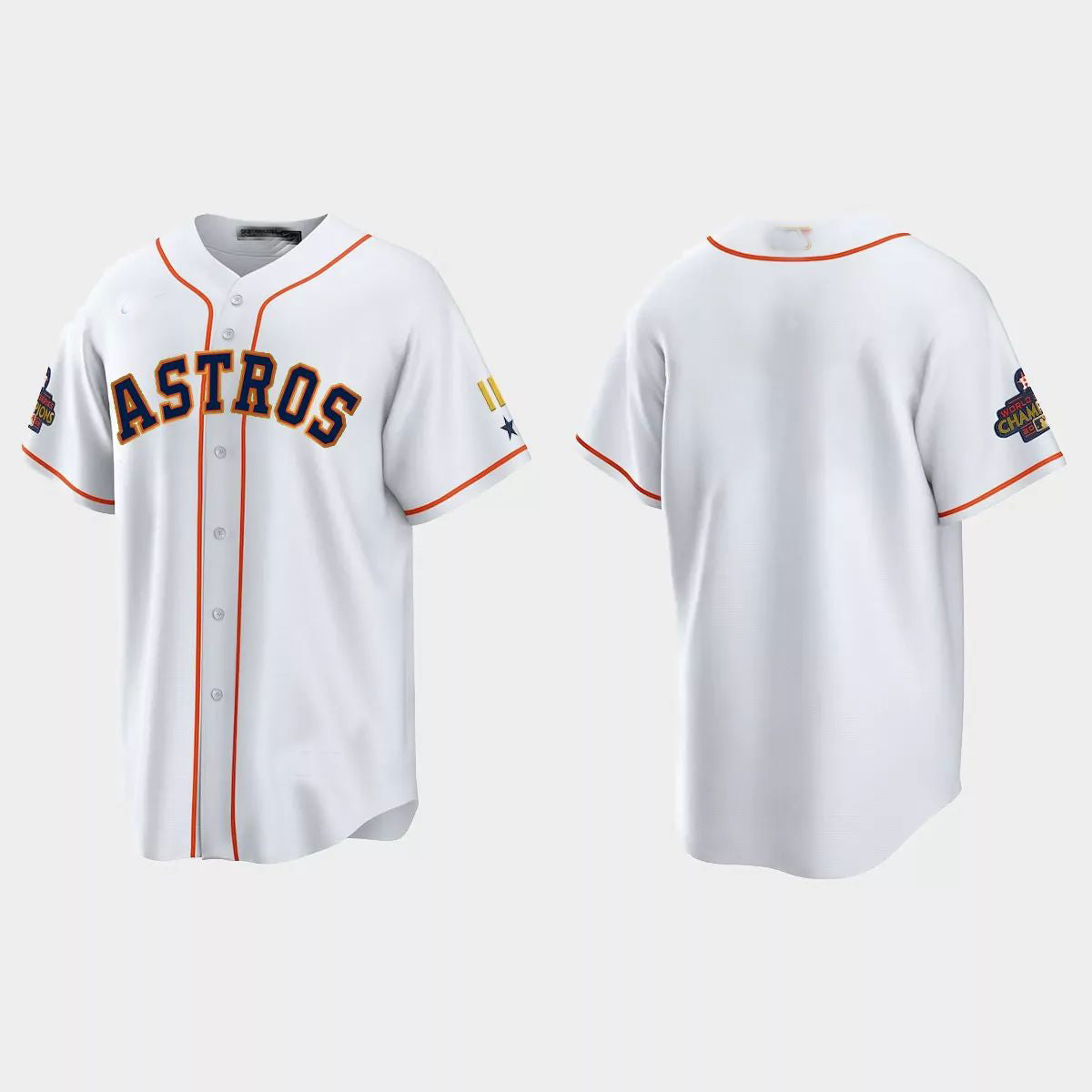 Custom White 2023 HOU Baseball Shirt Top