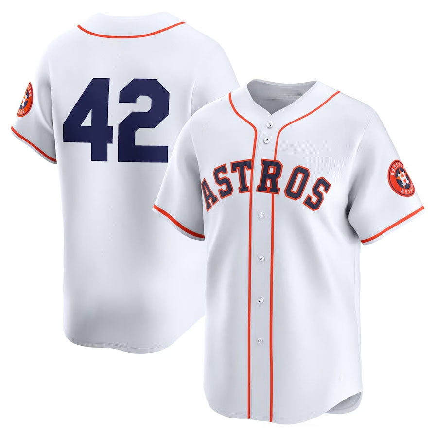 Custom #42 White 2024 Jackie Robinson Day HOU Baseball Shirt Top