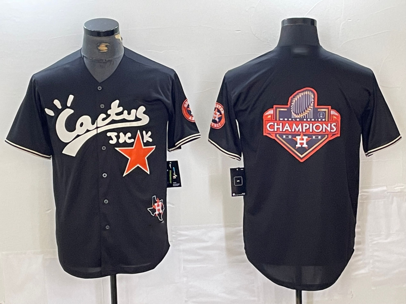 Custom Black HOU Baseball Shirt Top