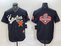 Custom Black HOU Baseball Shirt Top