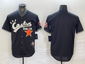 Custom Black HOU Baseball Shirt Top