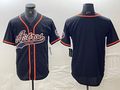 Custom Black HOU Baseball Shirt Top