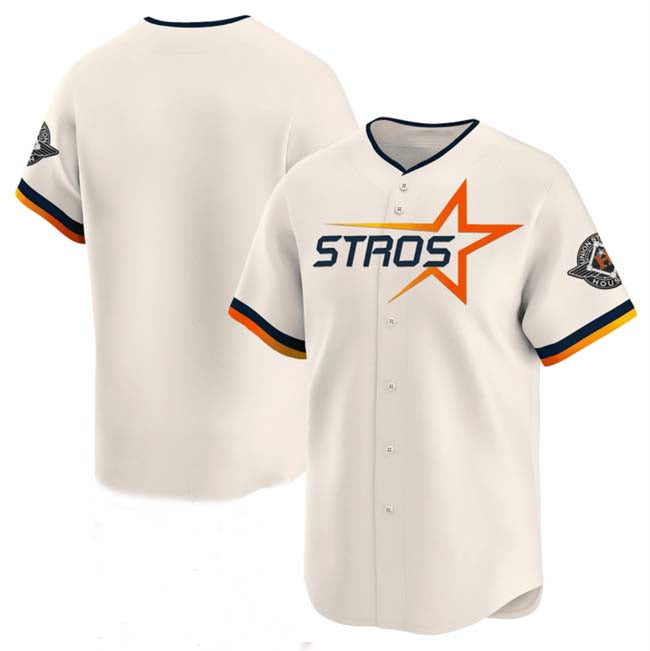 Custom Cream 2025 City Connect HOU Baseball Shirt Top