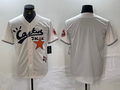 Custom Cream HOU Baseball Shirt Top