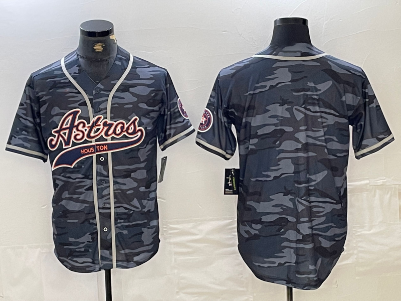 Custom Gray HOU Baseball Shirt Top