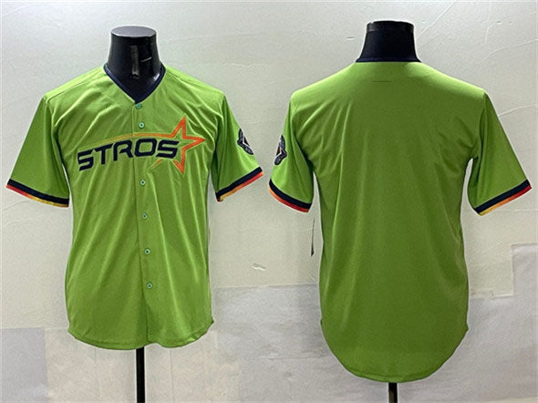 Custom Green 2025 City Connect HOU Baseball Shirt Top