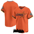 Custom Orange 2025 City Connect HOU Baseball Shirt Top