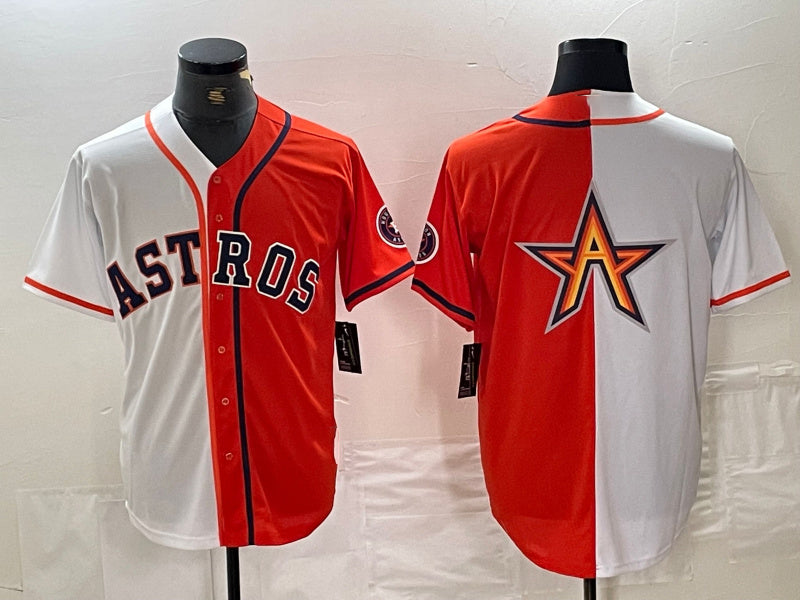 Custom White HOU Baseball Shirt Top