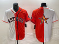 Custom White HOU Baseball Shirt Top