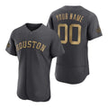 Custom Gray 2022 All Star HOU Baseball Shirt Top