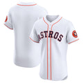 Custom White HOU Baseball Shirt Top