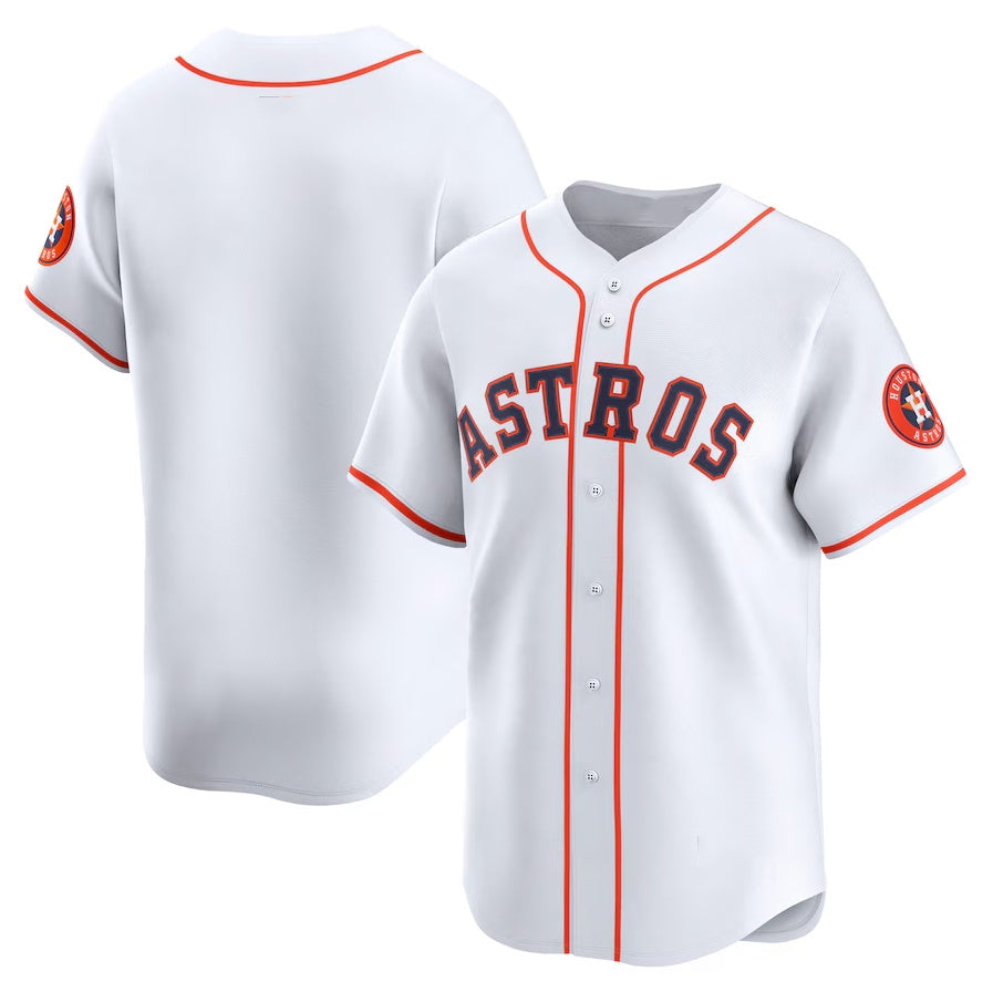 Custom White HOU Baseball Shirt Top
