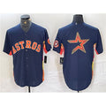 Custom Navy HOU Baseball Shirt Top