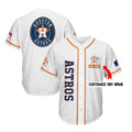 Custom White HOU Baseball Shirt Top