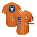 Custom Orange HOU Baseball Shirt Top