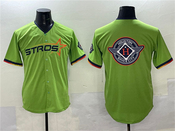 Custom Green 2025 City Connect HOU Baseball Shirt Top