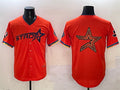 Custom Orange 2025 City Connect HOU Baseball Shirt Top