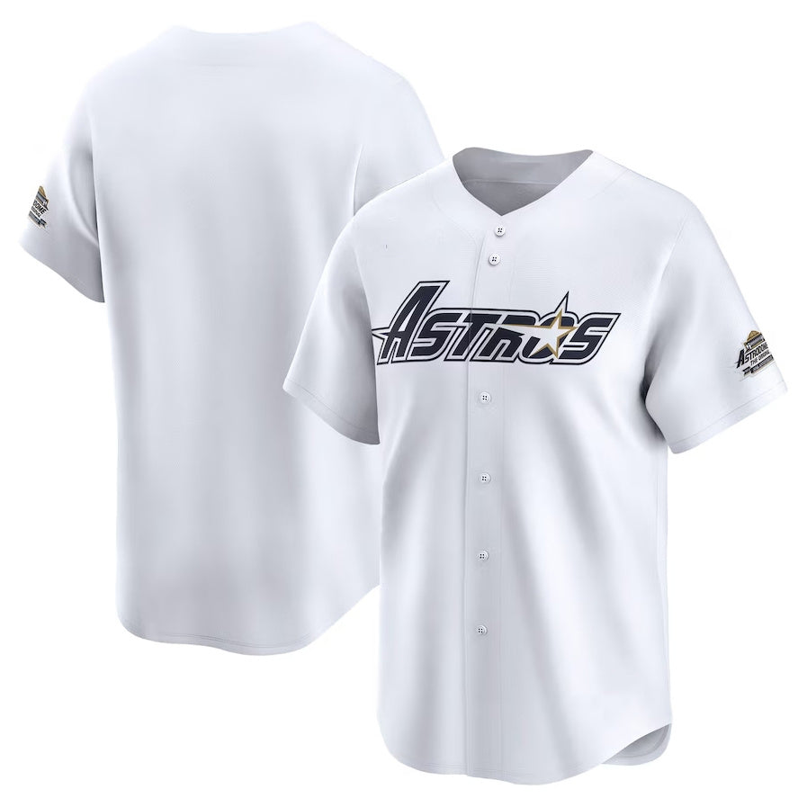 Custom White Throwback HOU Baseball Shirt Top