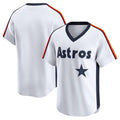 Custom White Throwback HOU Baseball Shirt Top