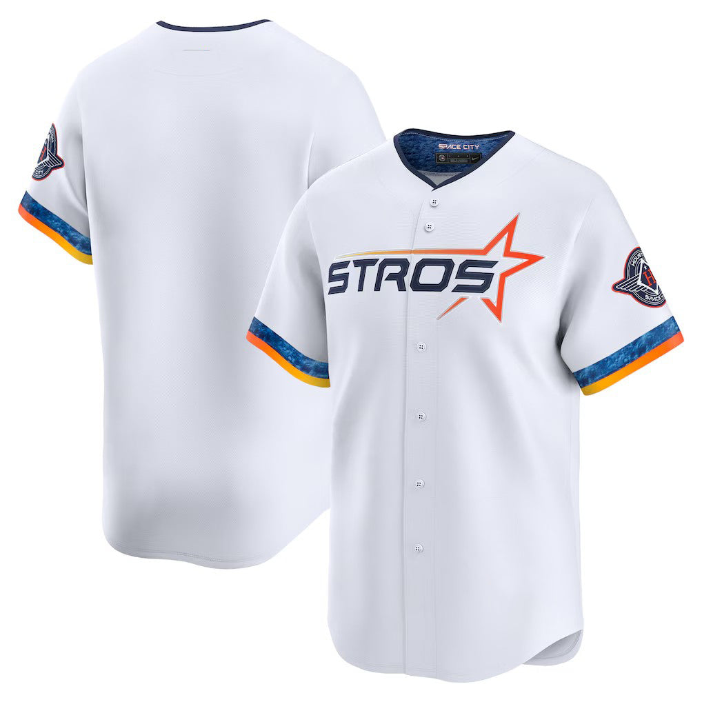 Custom White 2025 City Connect HOU Baseball Shirt Top