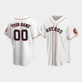 Custom White HOU Baseball Shirt Top