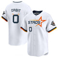 Custom #0 White 2025 City Connect HOU Baseball Shirt Top
