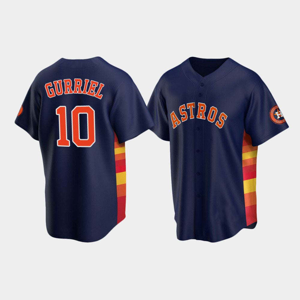 Custom #10 Navy HOU Baseball Shirt Top