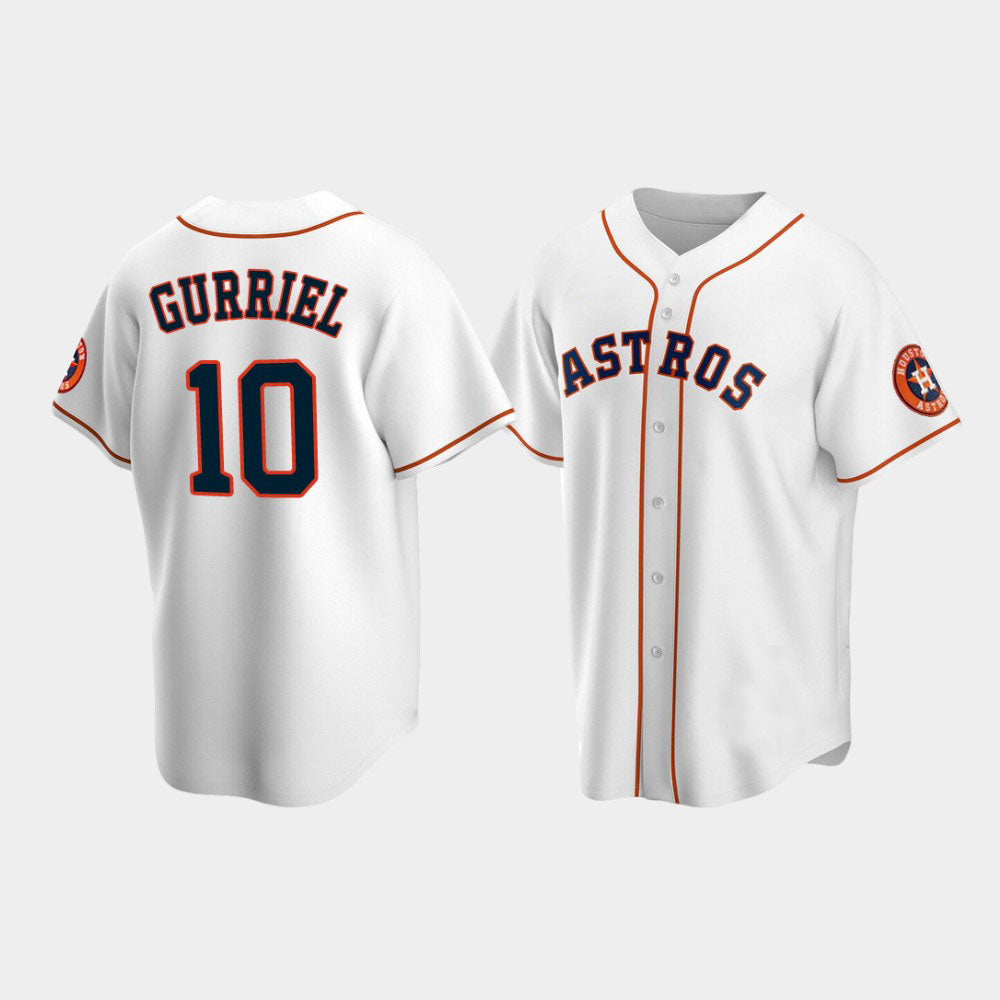 Custom #10 White HOU Baseball Shirt Top