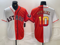 Custom #10 White HOU Baseball Shirt Top