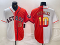 Custom #10 White HOU Baseball Shirt Top