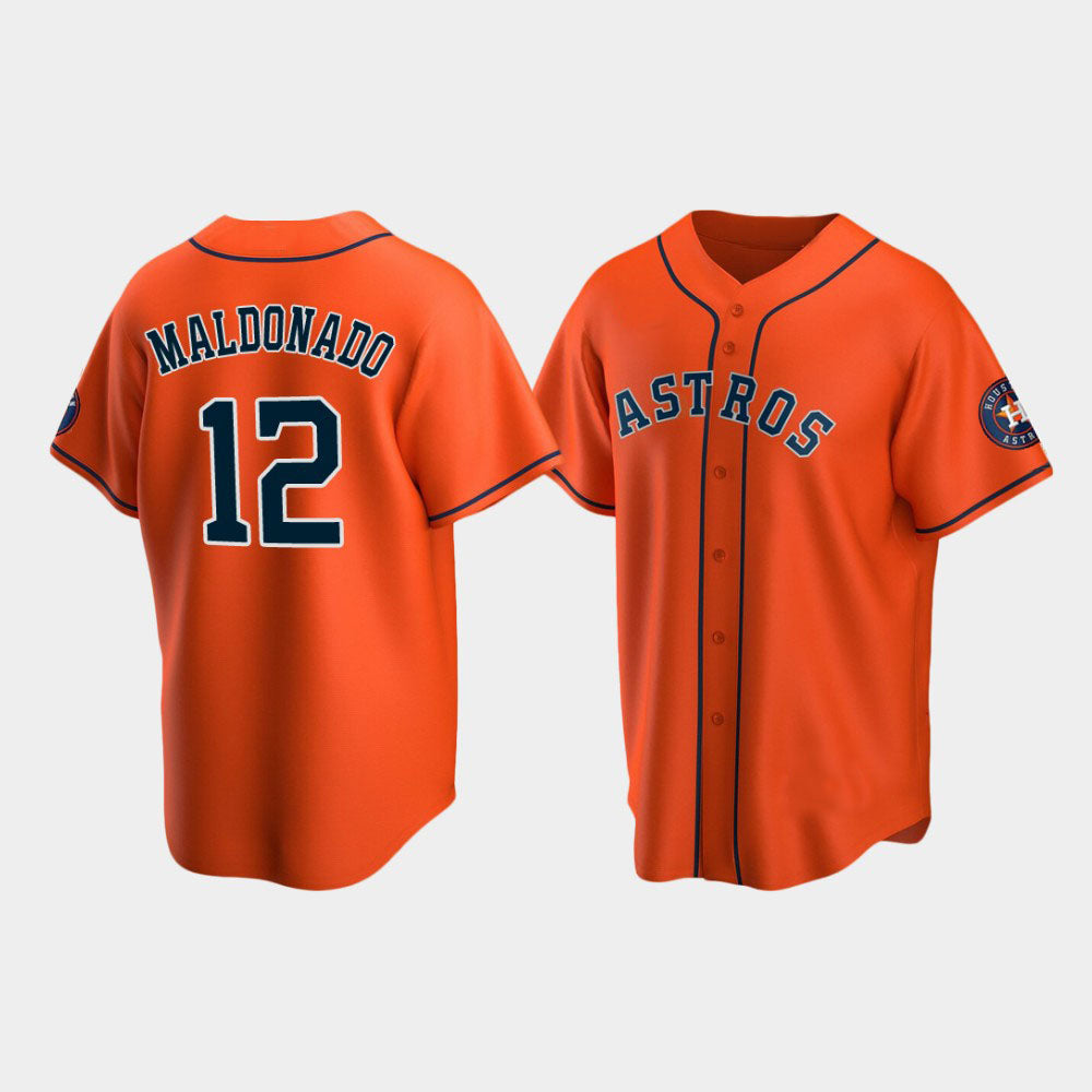 Custom #12 Orange HOU Baseball Shirt Top