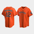 Custom #12 Orange HOU Baseball Shirt Top