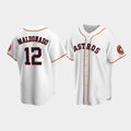 Custom #12 White HOU Baseball Shirt Top