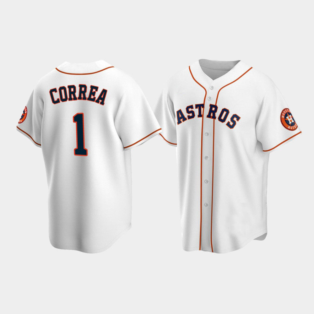 Custom #1 White HOU Baseball Shirt Top