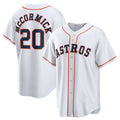 Custom #20 White HOU Baseball Shirt Top