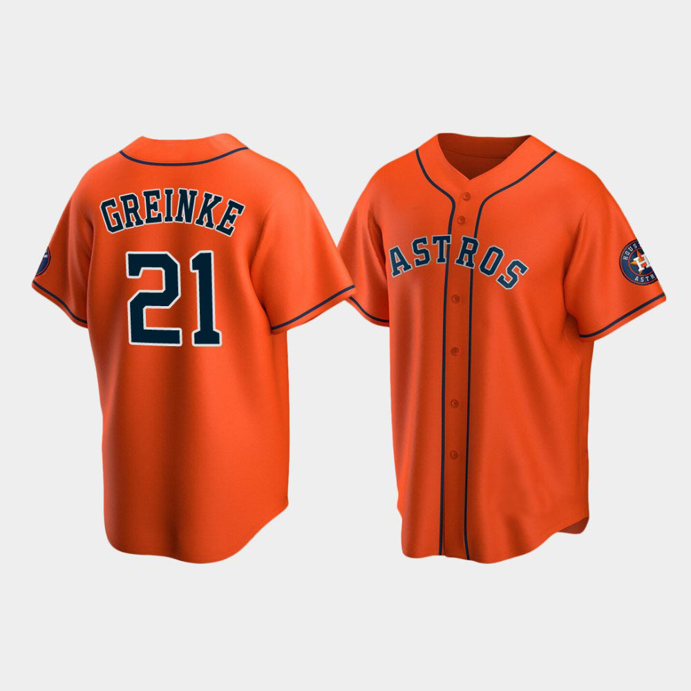 Custom #21 Orange HOU Baseball Shirt Top