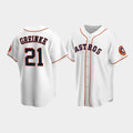 Custom #21 White HOU Baseball Shirt Top