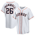 Custom #26 White HOU Baseball Shirt Top