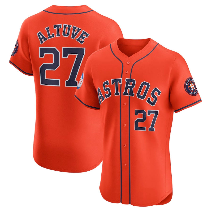 Custom #27 Orange HOU Baseball Shirt Top