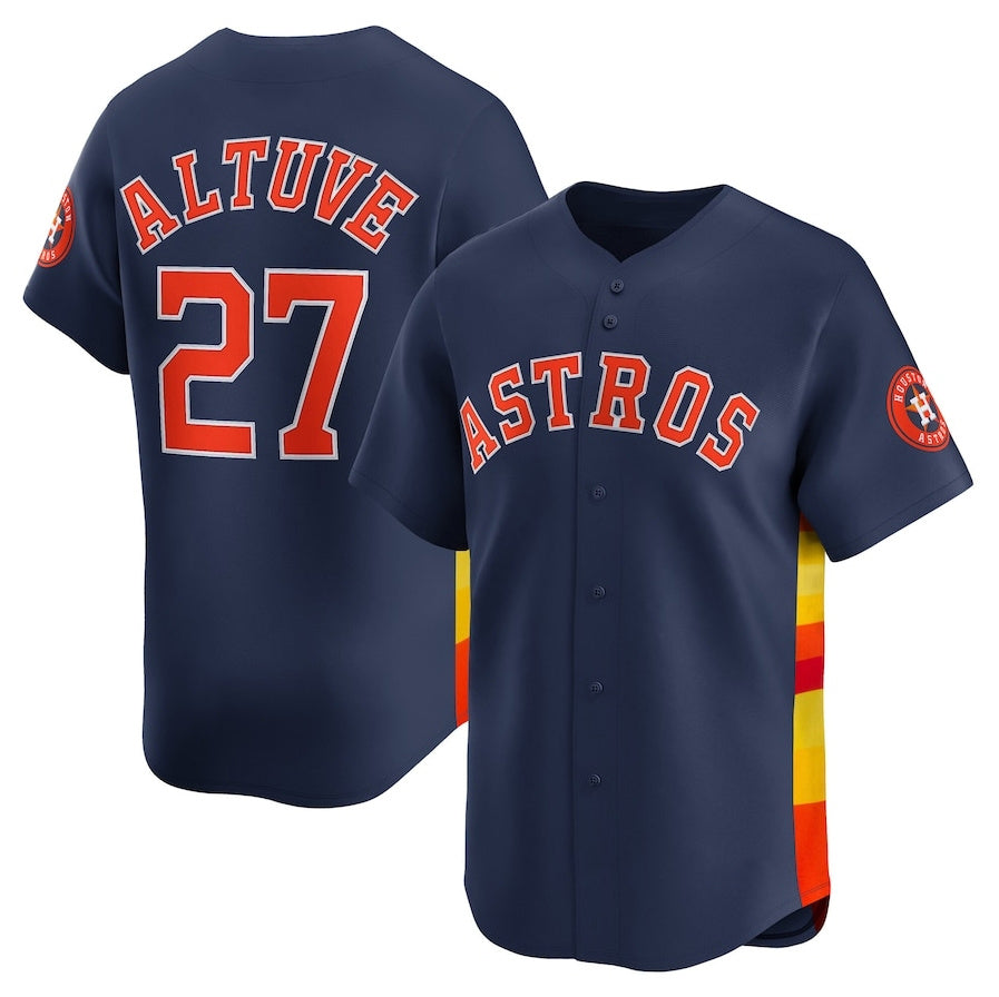 Custom #27 Navy HOU Baseball Shirt Top