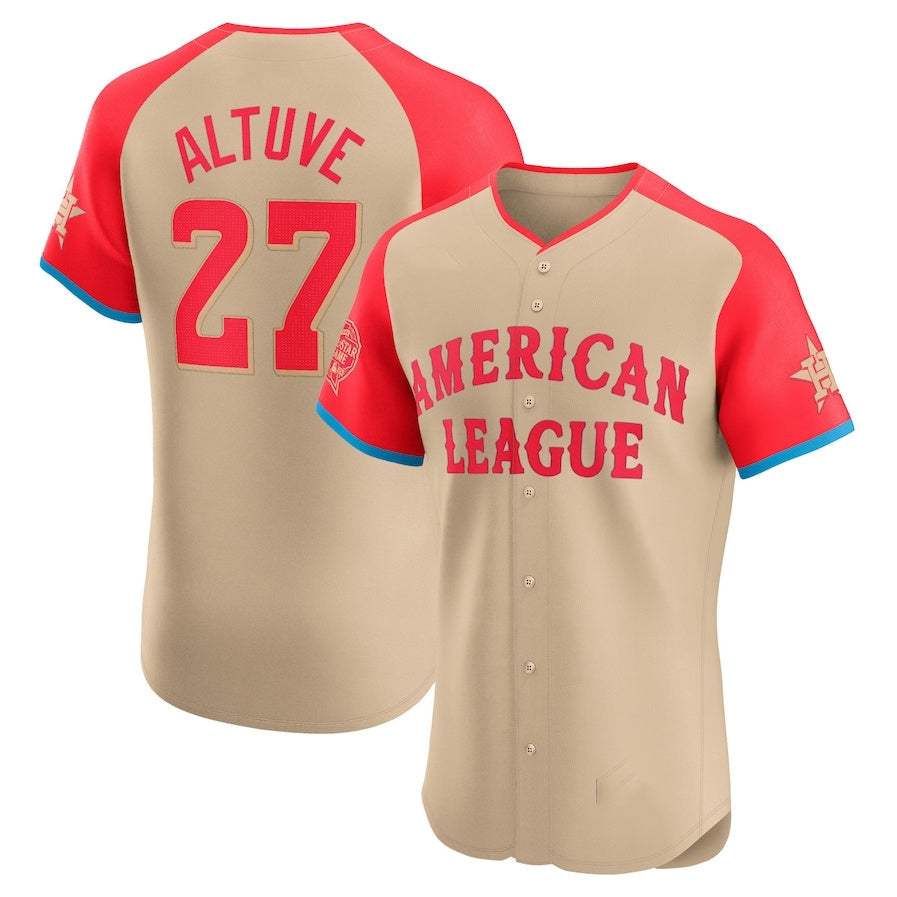 Custom #27 Cream 2024 HOU Baseball Shirt Top