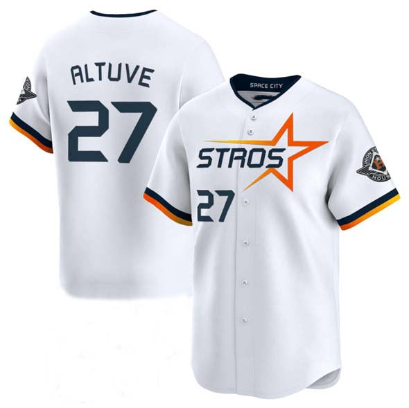 Custom #27 White 2025 City Connect HOU Baseball Shirt Top
