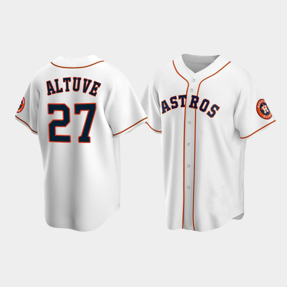 Custom #27 White HOU Baseball Shirt Top