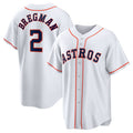 Custom #2 White HOU Baseball Shirt Top