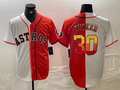 Custom #30 White HOU Baseball Shirt Top