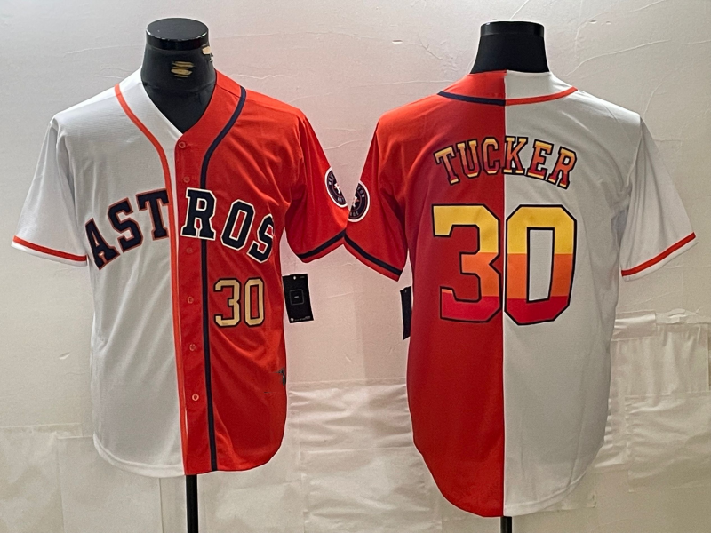 Custom #30 White HOU Baseball Shirt Top