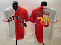 Custom #30 White HOU Baseball Shirt Top