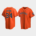 Custom #34 Orange HOU Baseball Shirt Top
