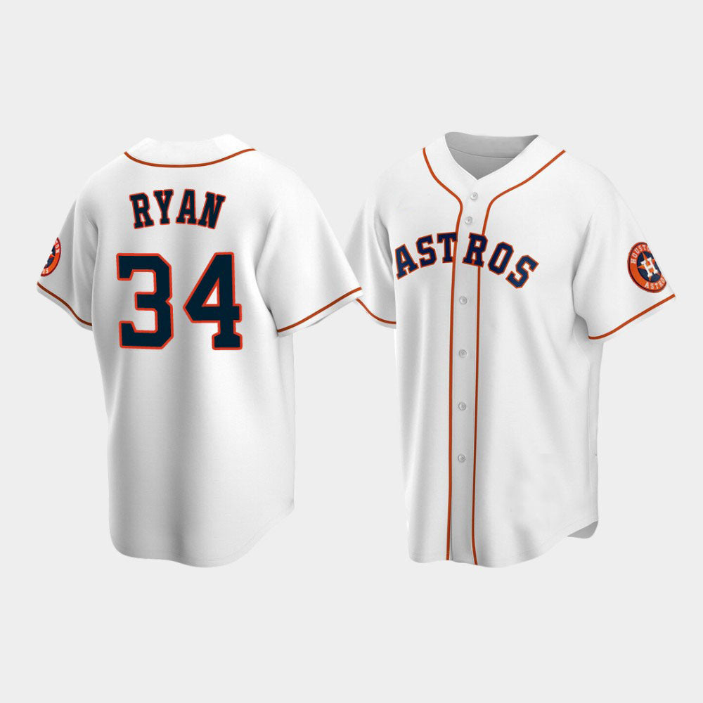 Custom #34 White HOU Baseball Shirt Top