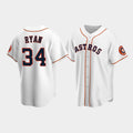 Custom #34 White HOU Baseball Shirt Top